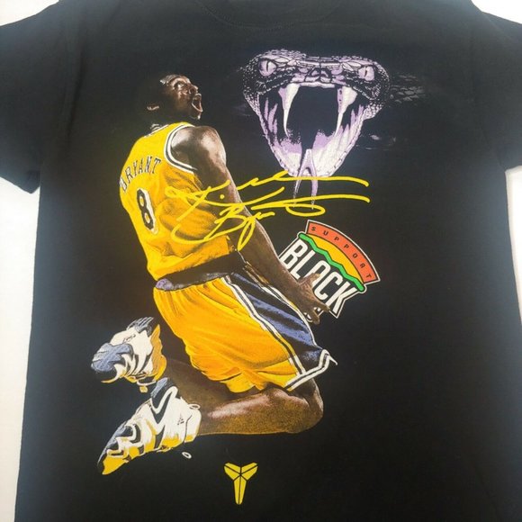 Kobe Bryant Men S T Shirt Support Black LA Lakers Gildan Basketball Slam Dunk - Picture 2 of 6